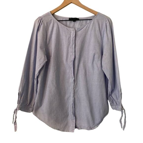 Sanctuary Women's Tie Sleeve Button Down Striped Shirt - Picture 1 of 9